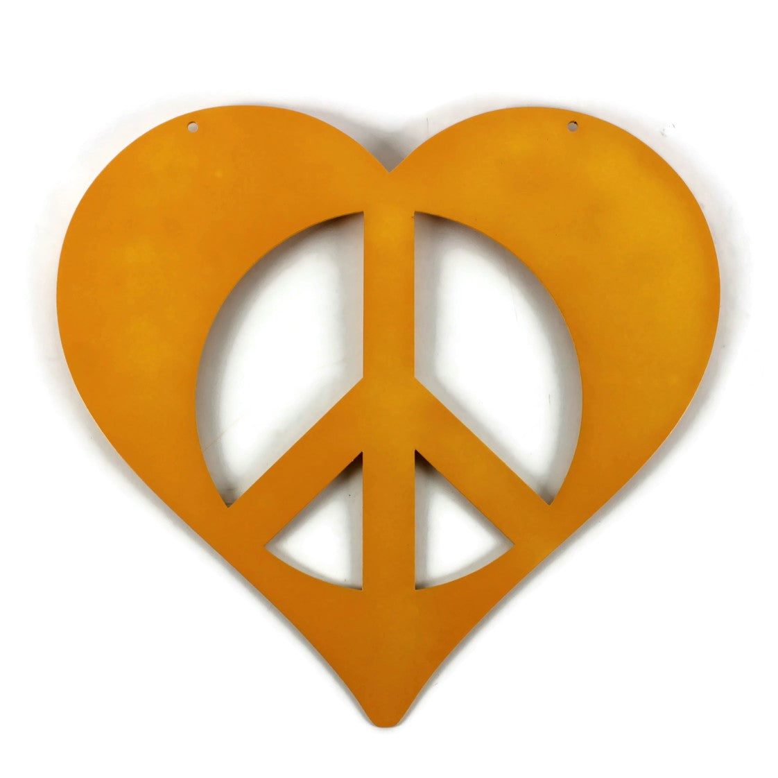 Peace Heart Symbol Metal Wall Art Sign 9 to 18 Inches Wide