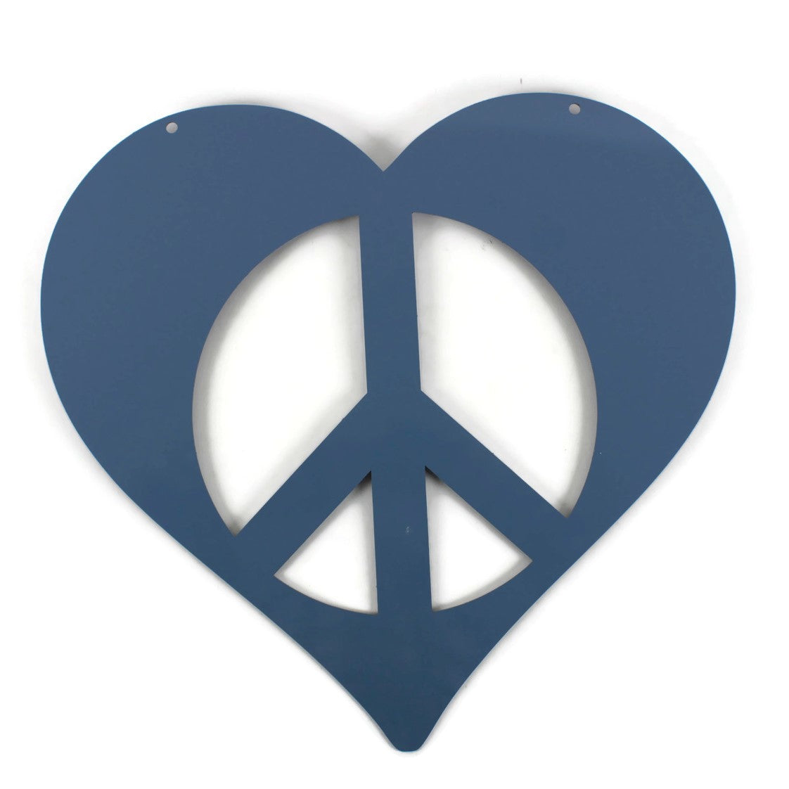 Peace Heart Symbol Metal Wall Art Sign 9 to 18 Inches Wide
