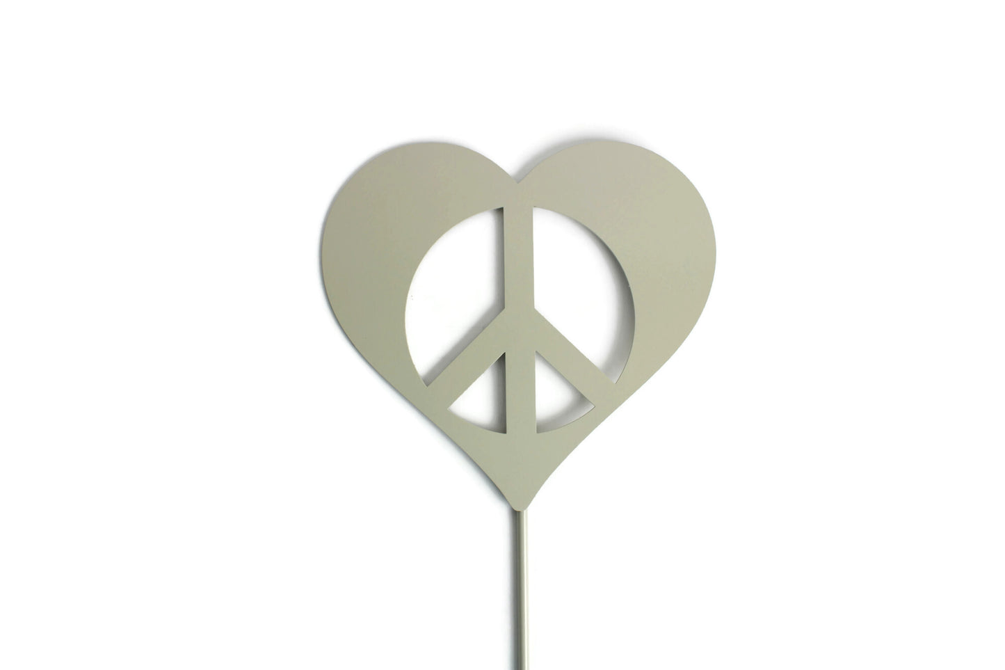 Metal Peace Heart Garden Stake or Stand 21 to 28 Inches Tall
