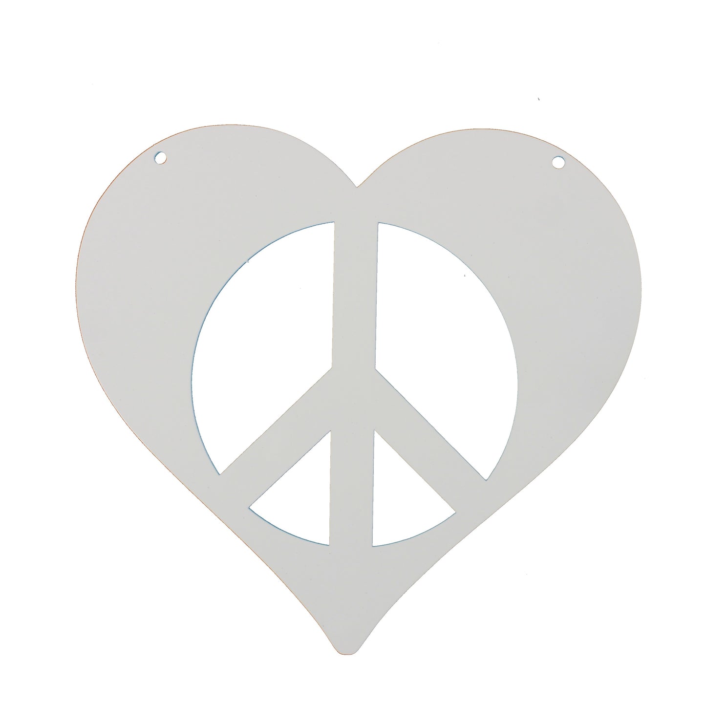 Peace Heart Symbol Metal Wall Art Sign 9 to 18 Inches Wide