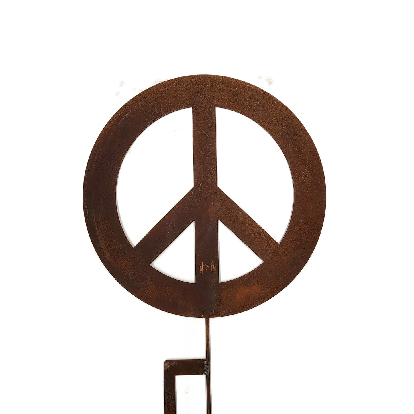 Metal Peace Sign Garden Stake or Stand 21 to 28 Inches Tall