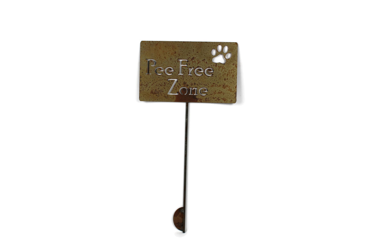 Pee Free Zone Metal Yard Sign 20 to 48 Inches Tall