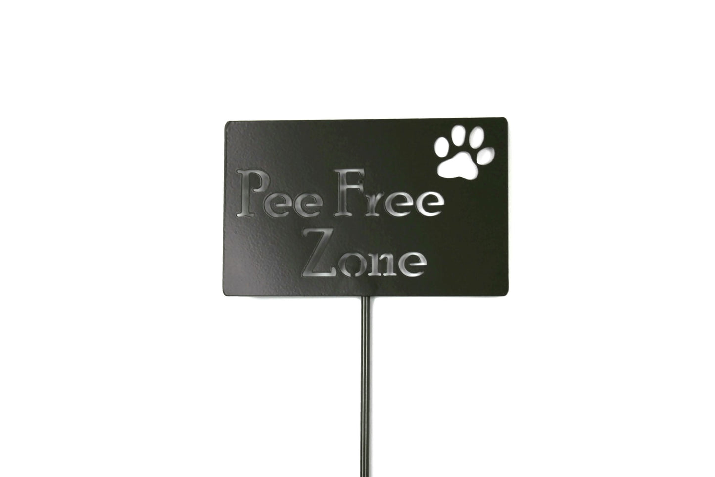 Pee Free Zone Metal Yard Sign 20 to 48 Inches Tall