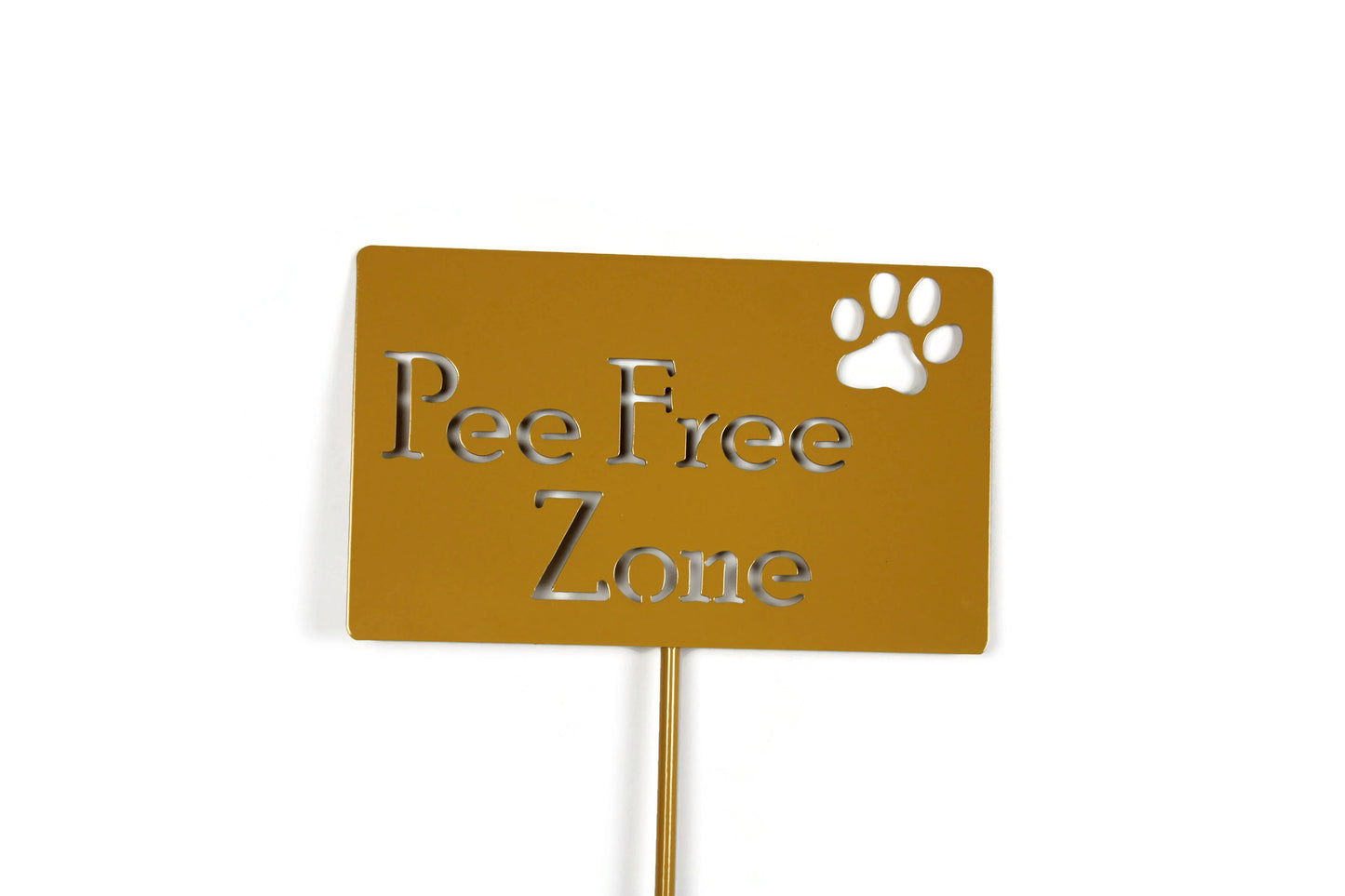 Pee Free Zone Metal Yard Sign 20 to 48 Inches Tall