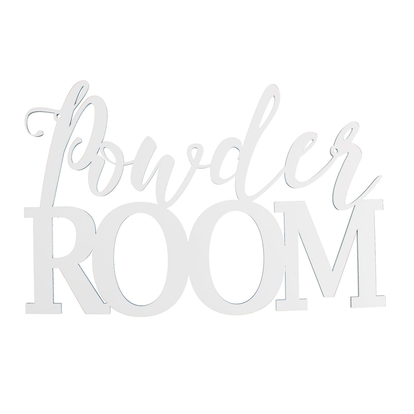 White speckled powder coat Powder Room metal wall sign