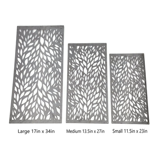 Size comparison of raw steel privacy screens