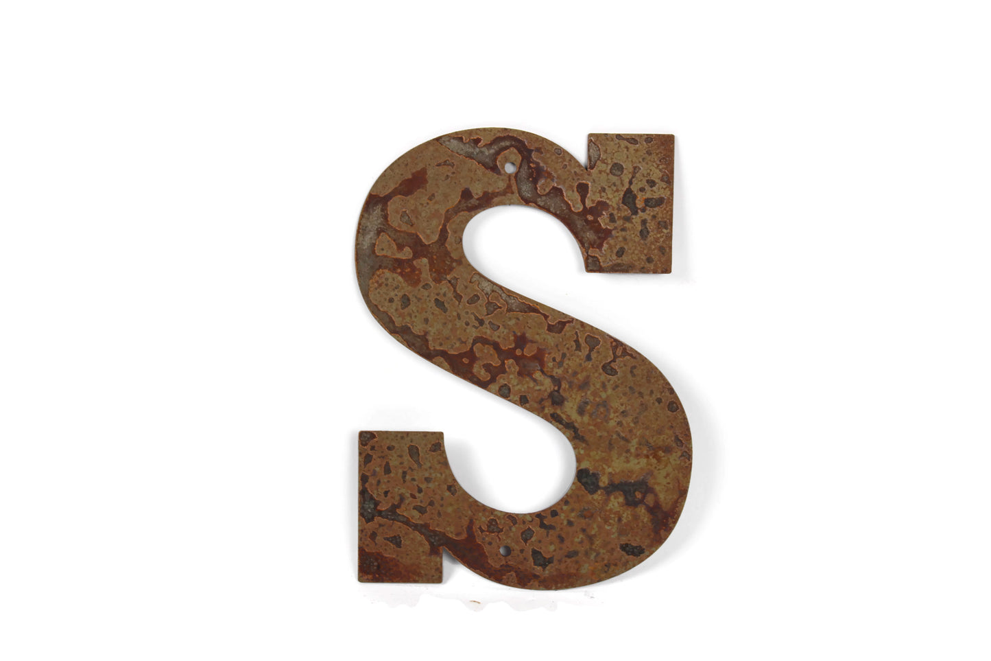 Metal Letters and Numbers Blocky Square Font 8" Tall Raw & Rust