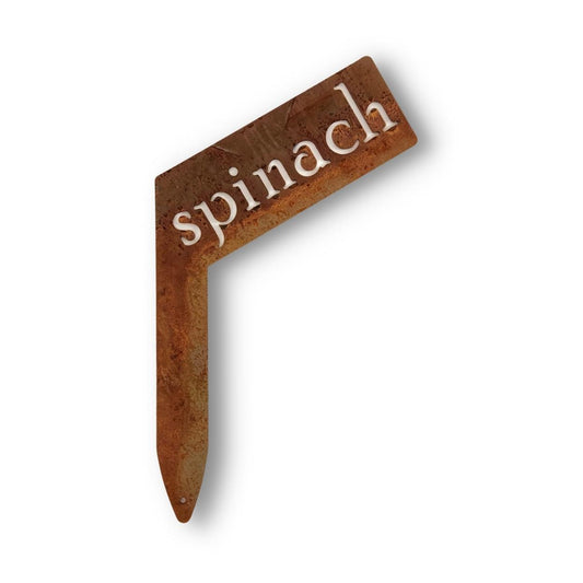 spinach rusty planter size garden marker