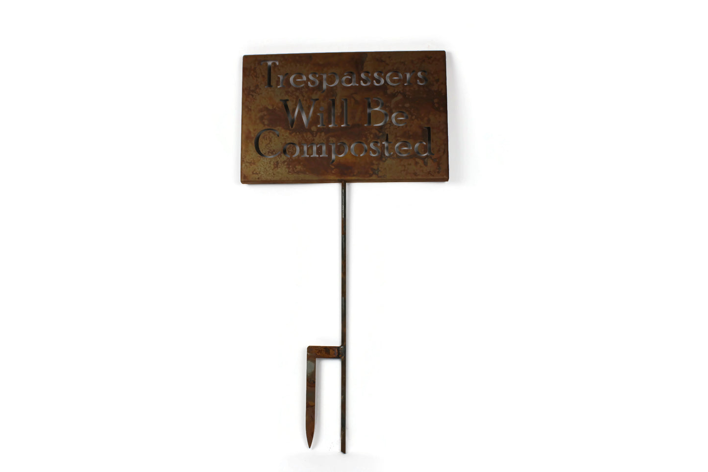 Trespassers Will Be Composted Metal Stake Sign 23 to 48 Inches Tall