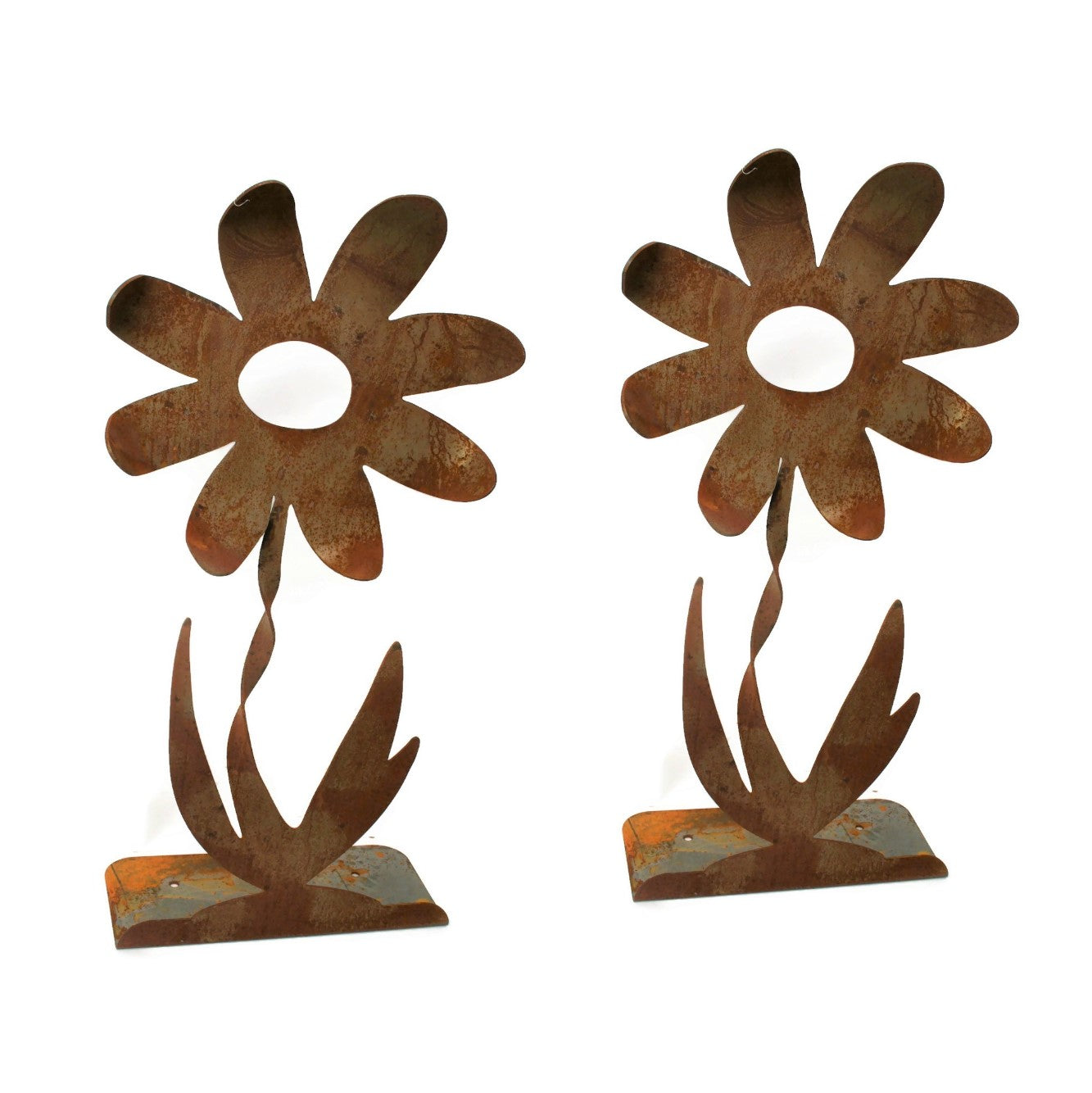 Metal Daisy Flower Giant Rustic Stake 24 to 36 Inches Tall