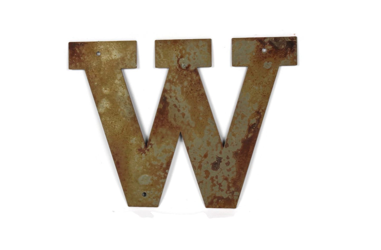 Metal Letters and Numbers Blocky Square Font 8" Tall Raw & Rust