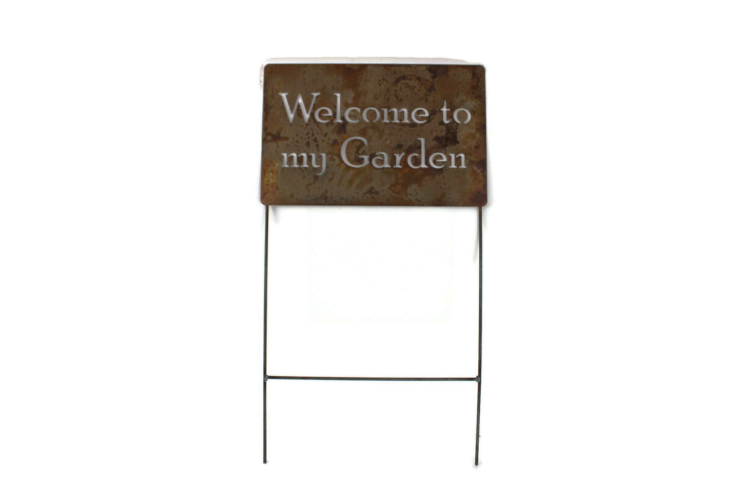 Welcome to my Garden extra large rusty garden stake sign