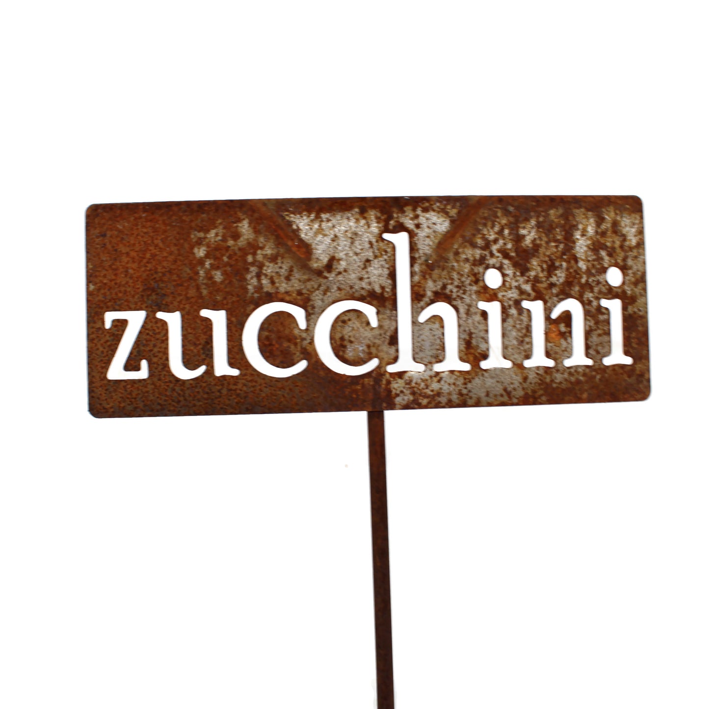 zucchini rusty garden marker stake