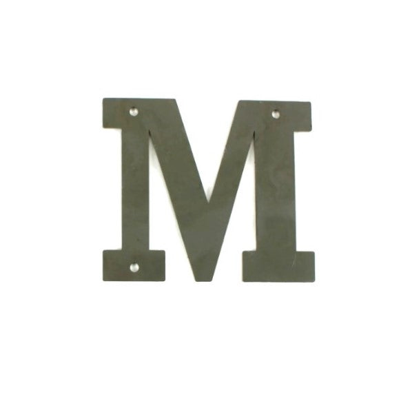 Metal Letters and Numbers Blocky Square Font 4" Tall Raw & Rust