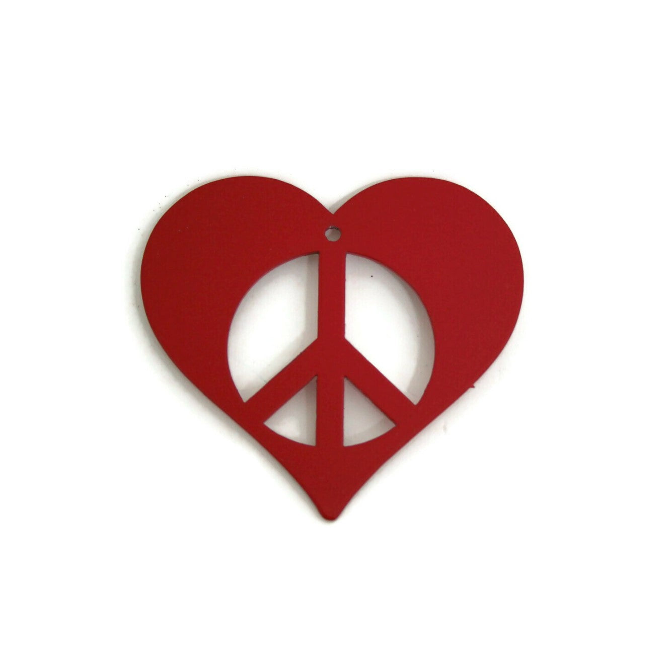 Peace Heart Symbol Metal Wall Art Sign 9 to 18 Inches Wide