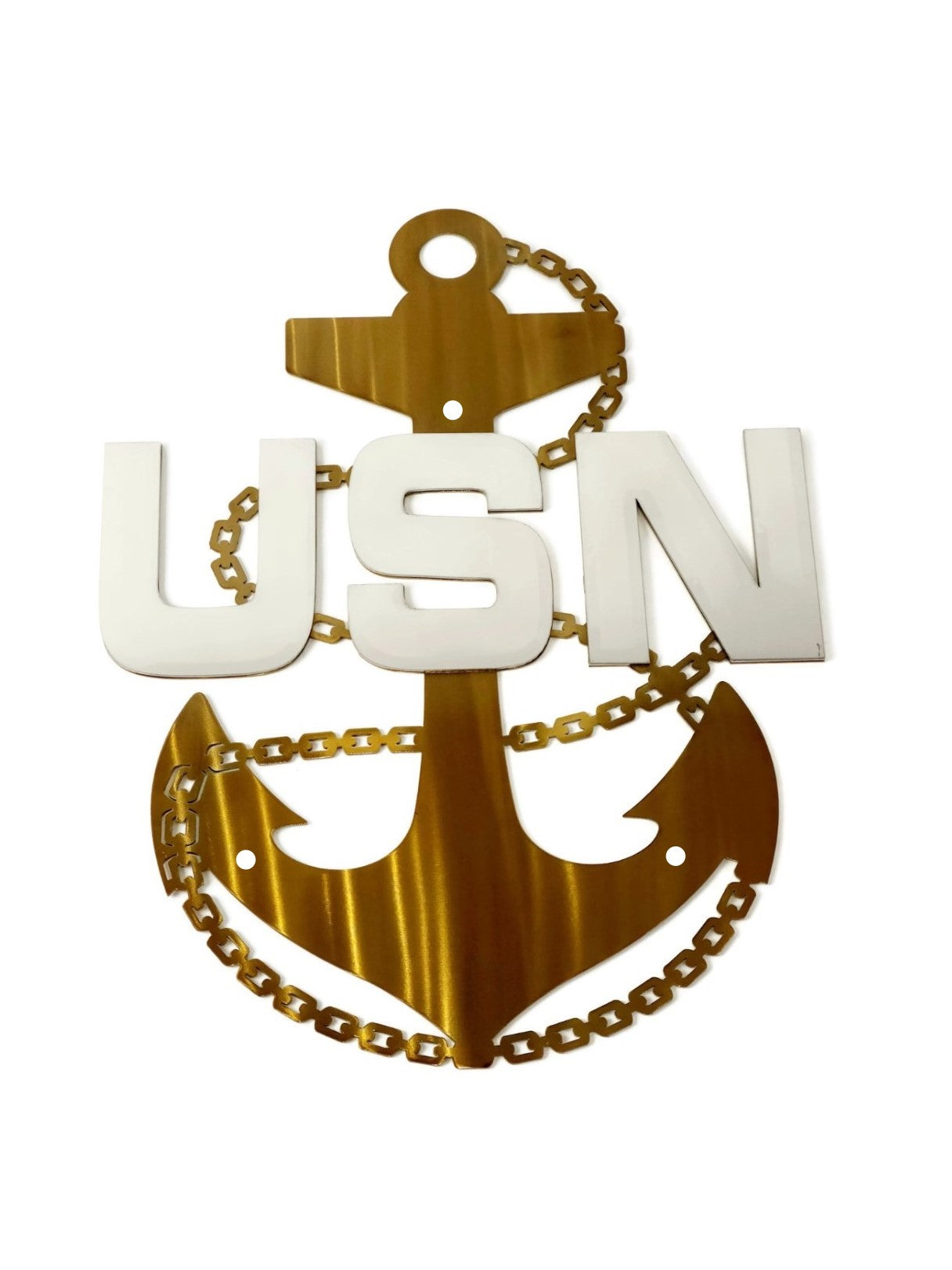 US NAVY Chief Petty Officer Stainless Steel Fouled Anchor Wall Art 19 Inches Tall - Officially Licensed Seller