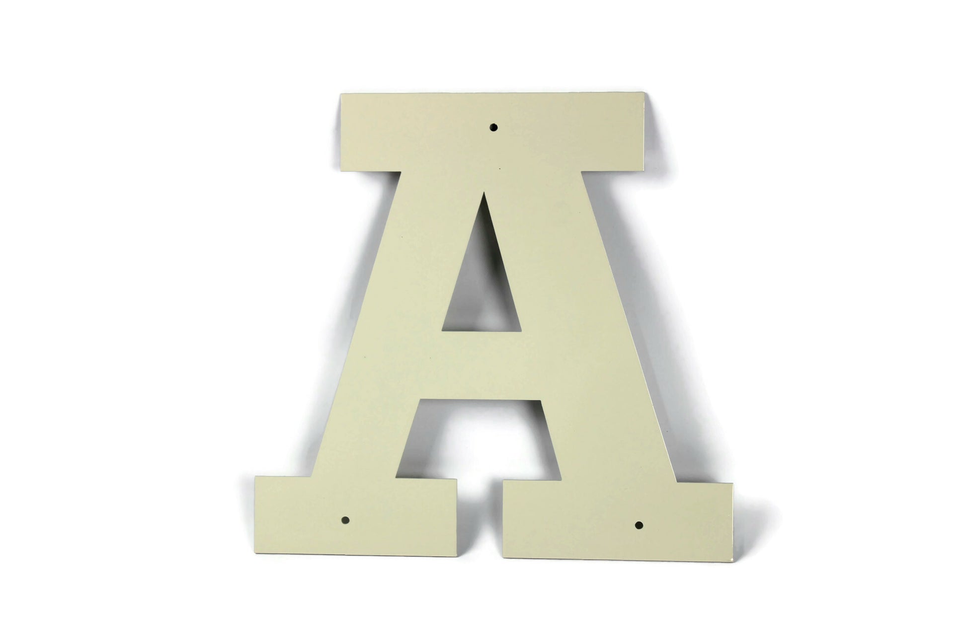 Metal letter F in black powder coat
