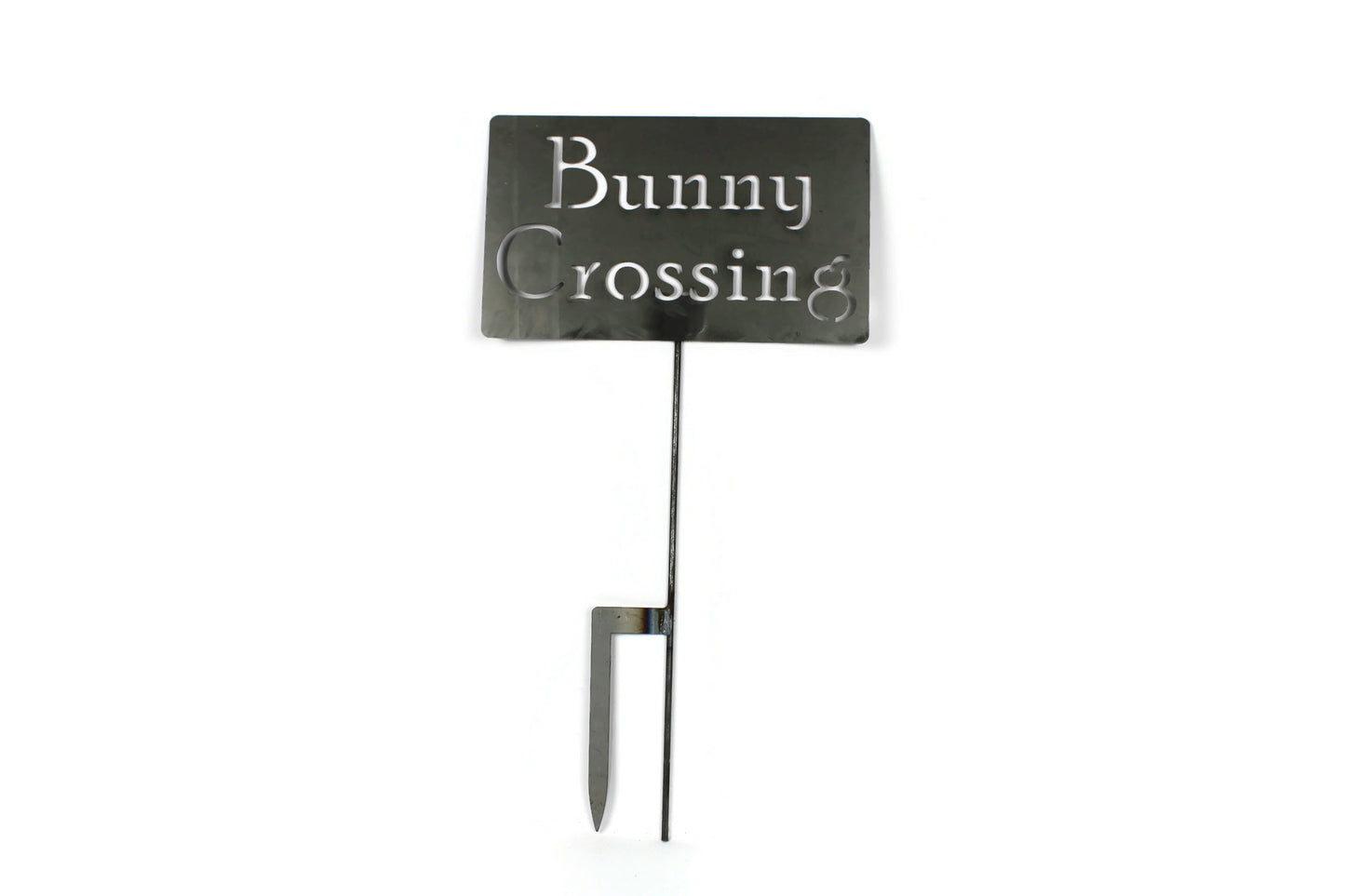 Bunny Crossing Metal Garden Stake Sign 20 to 48 Inches Tall