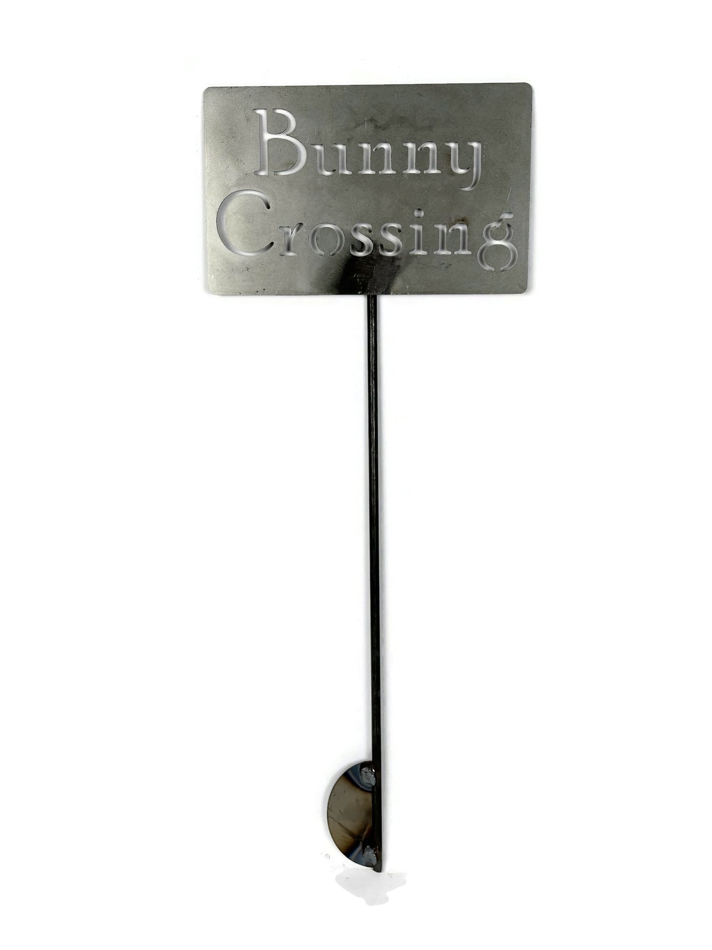 Bunny Crossing Metal Garden Stake Sign 20 to 48 Inches Tall