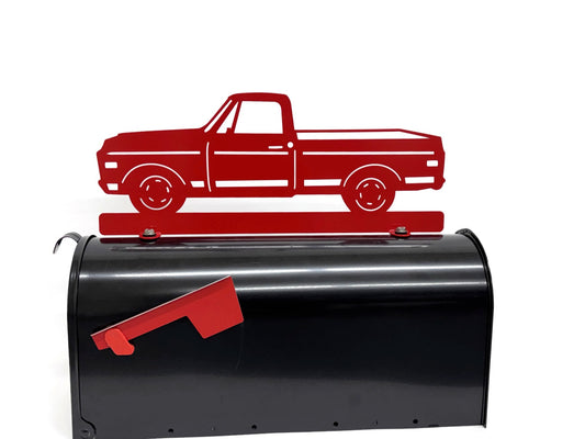 Vintage Chevy Pickup Metal Mailbox Topper 17 Inches Wide - Does Not Include a Mailbox
