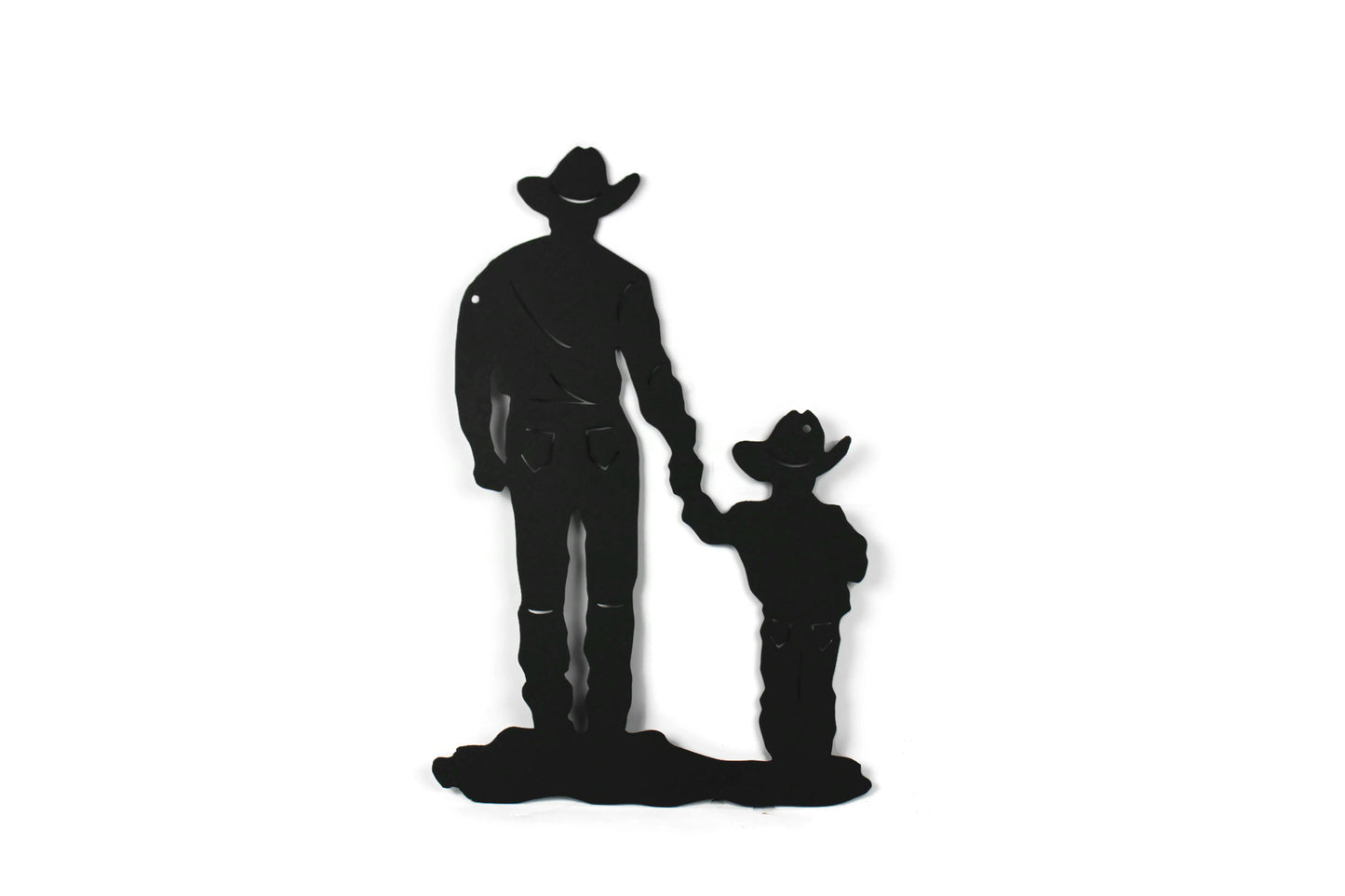 Cowboy and Son Metal Wall Art 15 Inches Tall
