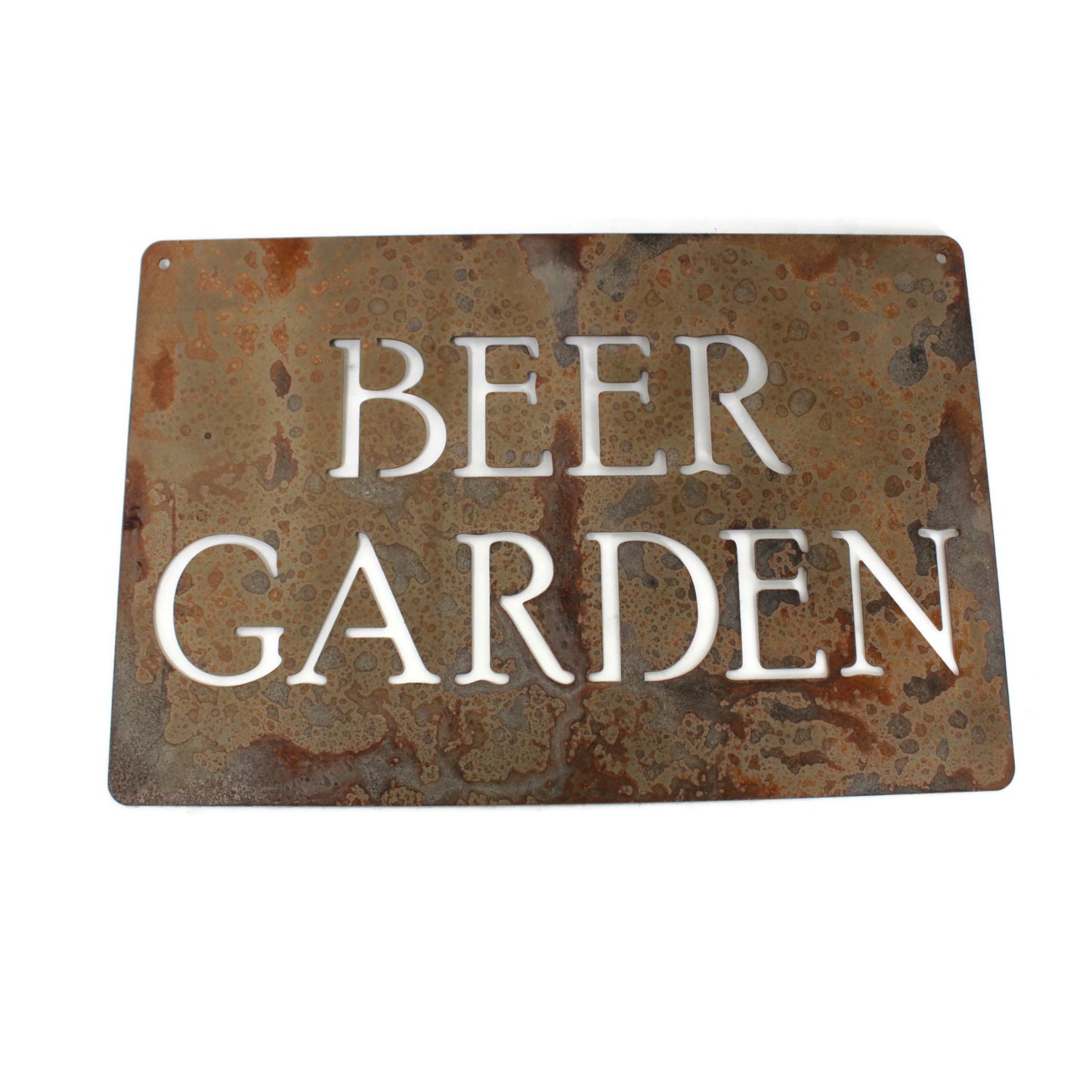 Metal Hanging Sign for Garden Custom Text 8 to 25 Inches Wide