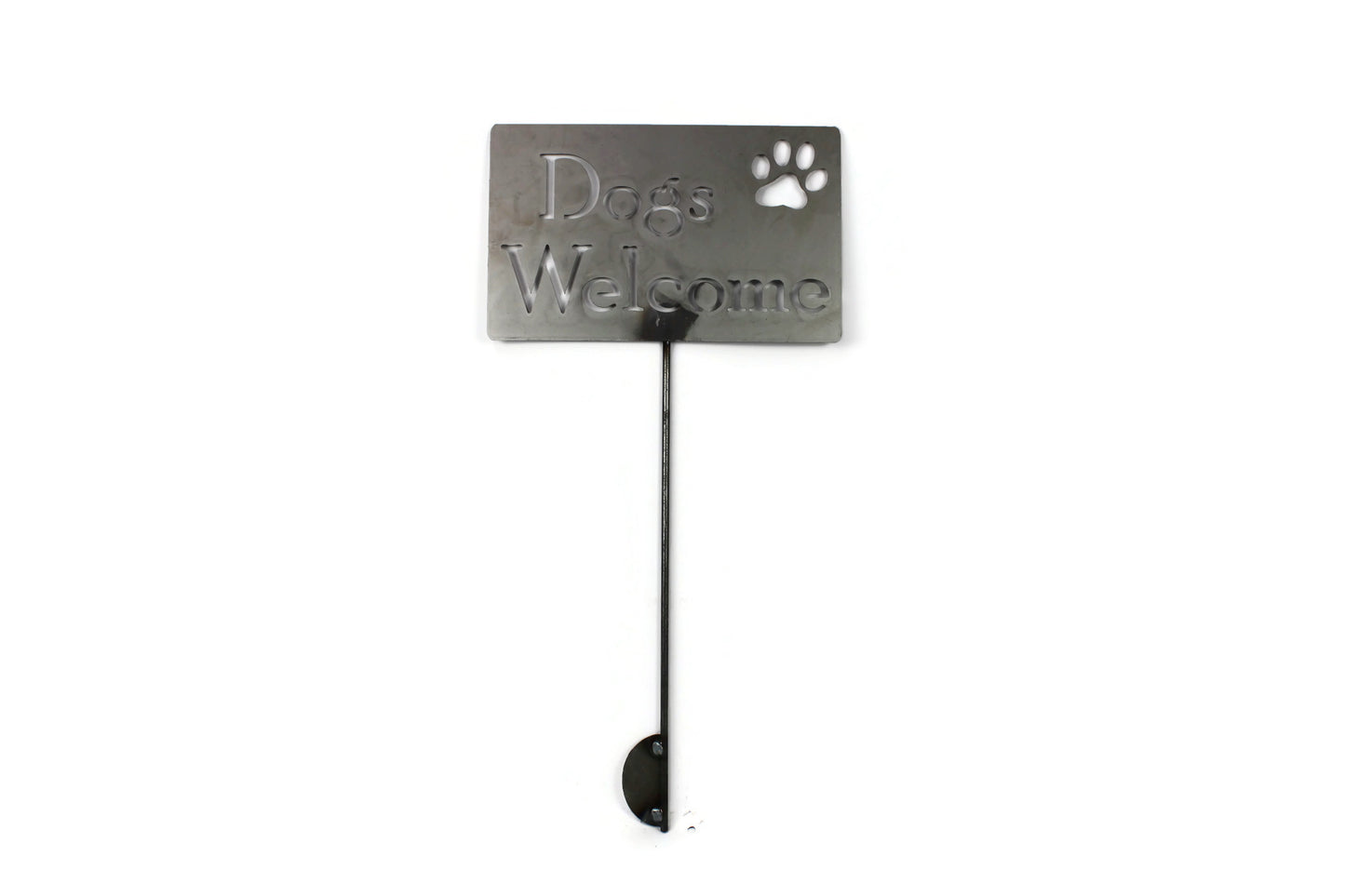 Dogs Welcome Metal Yard Sign 20 to 48 Inches Tall