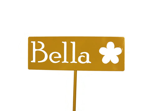 Classic Metal Garden Markers Memorial Sign with Flower Outline 19 Inches Tall