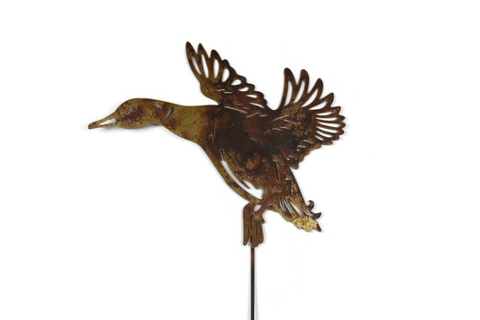 Flying Duck Metal Pond Stake 32 Inches Tall