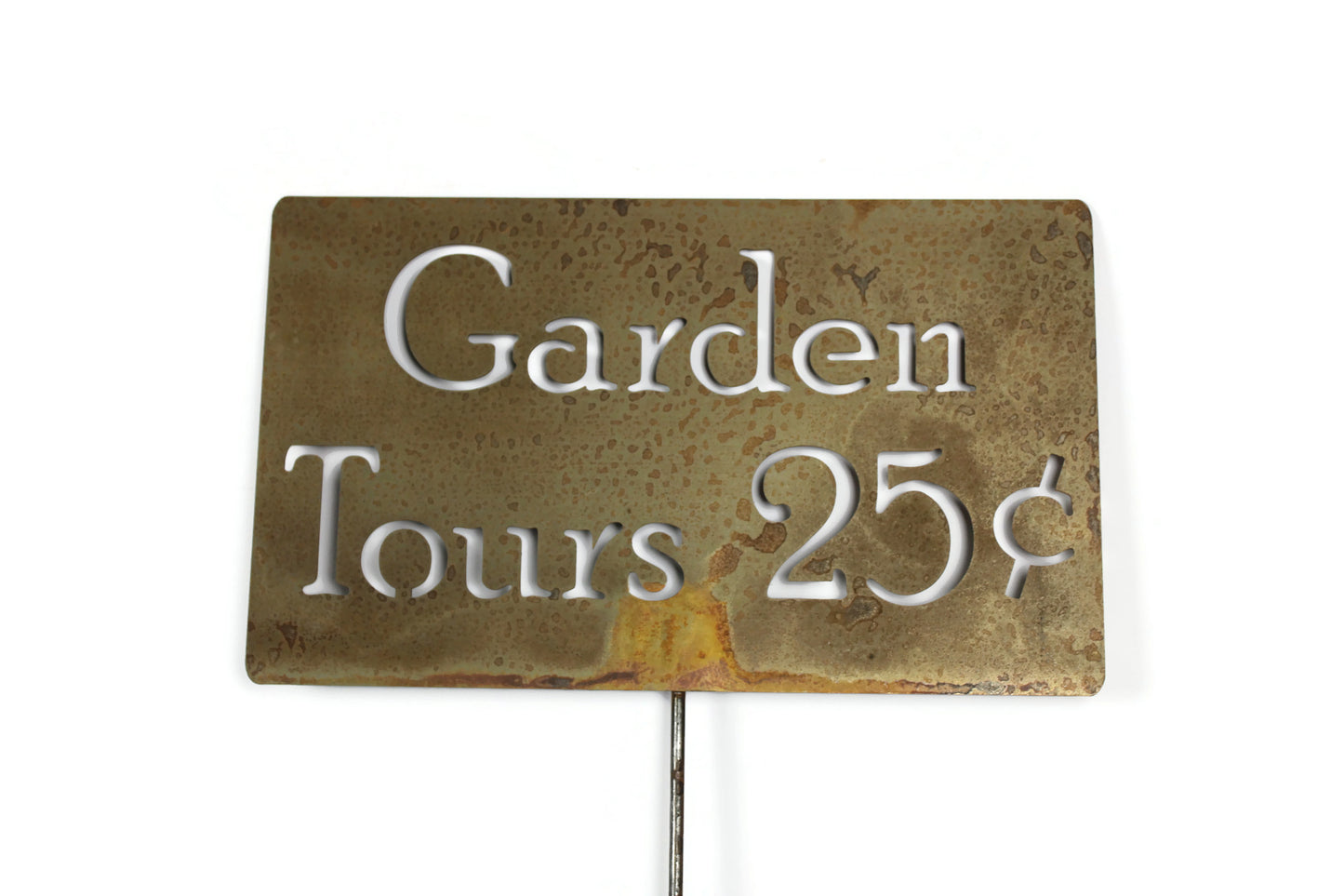 Garden Tours 25-cents Metal Yard Sign 20 to 48 Inches Tall