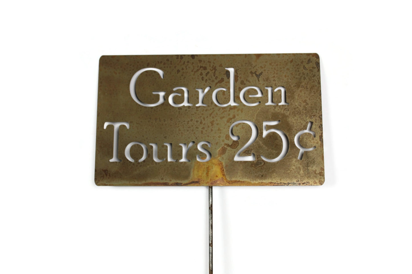 Garden Tours 25-cents Metal Yard Sign 20 to 48 Inches Tall