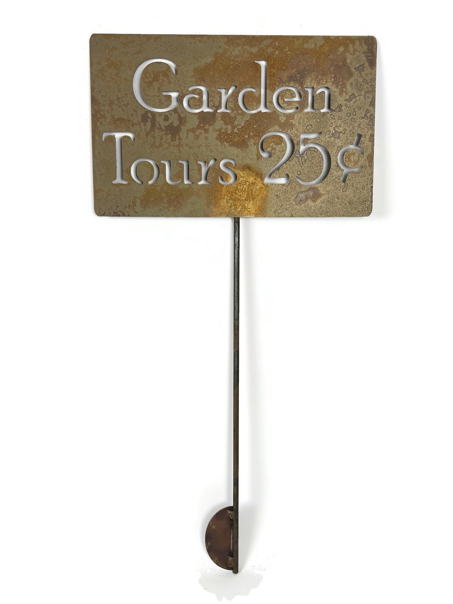 Garden Tours 25-cents Metal Yard Sign 20 to 48 Inches Tall
