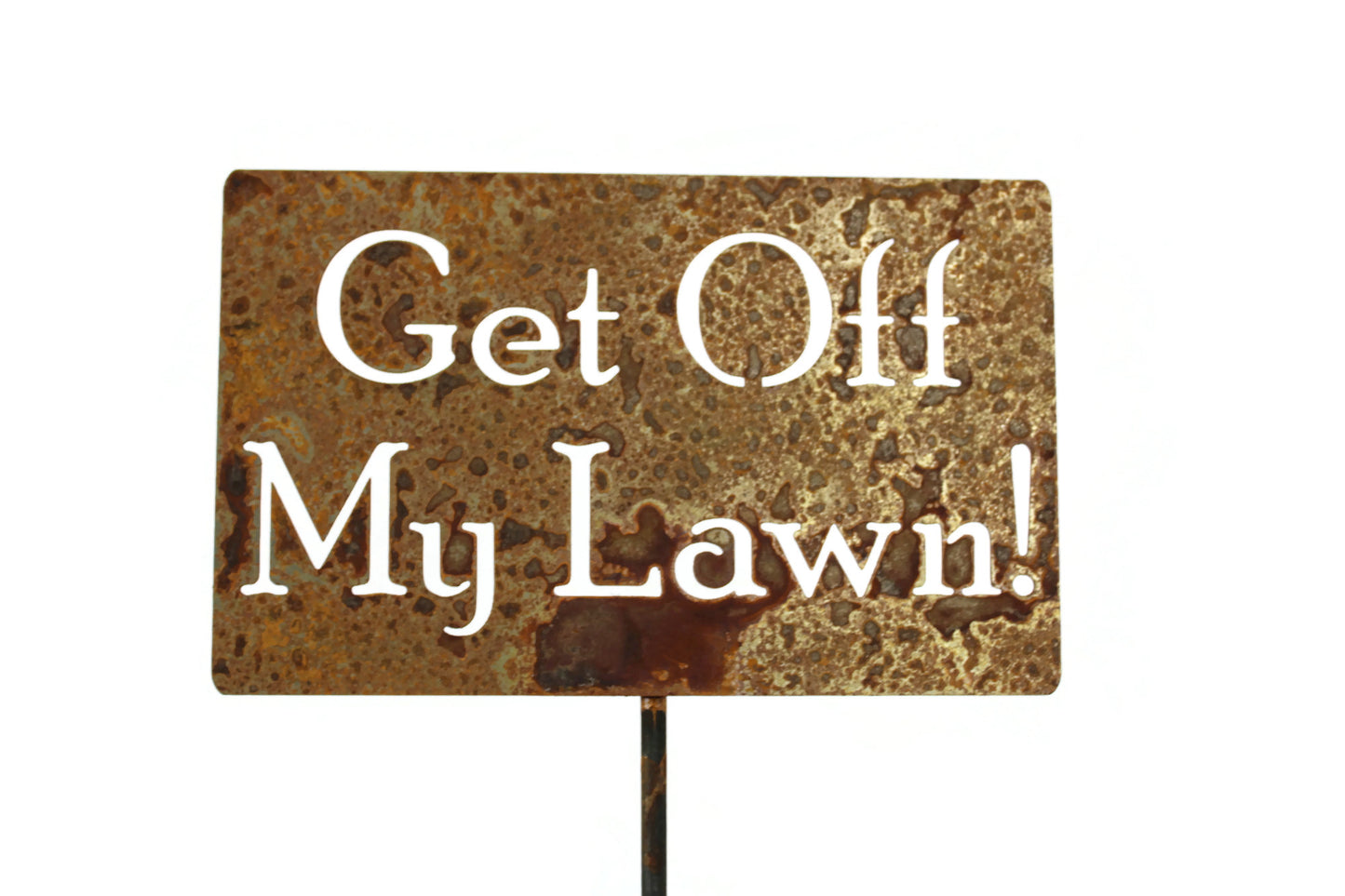Get Off My Lawn! Metal Yard Stake 20 to 48 Inches Tall