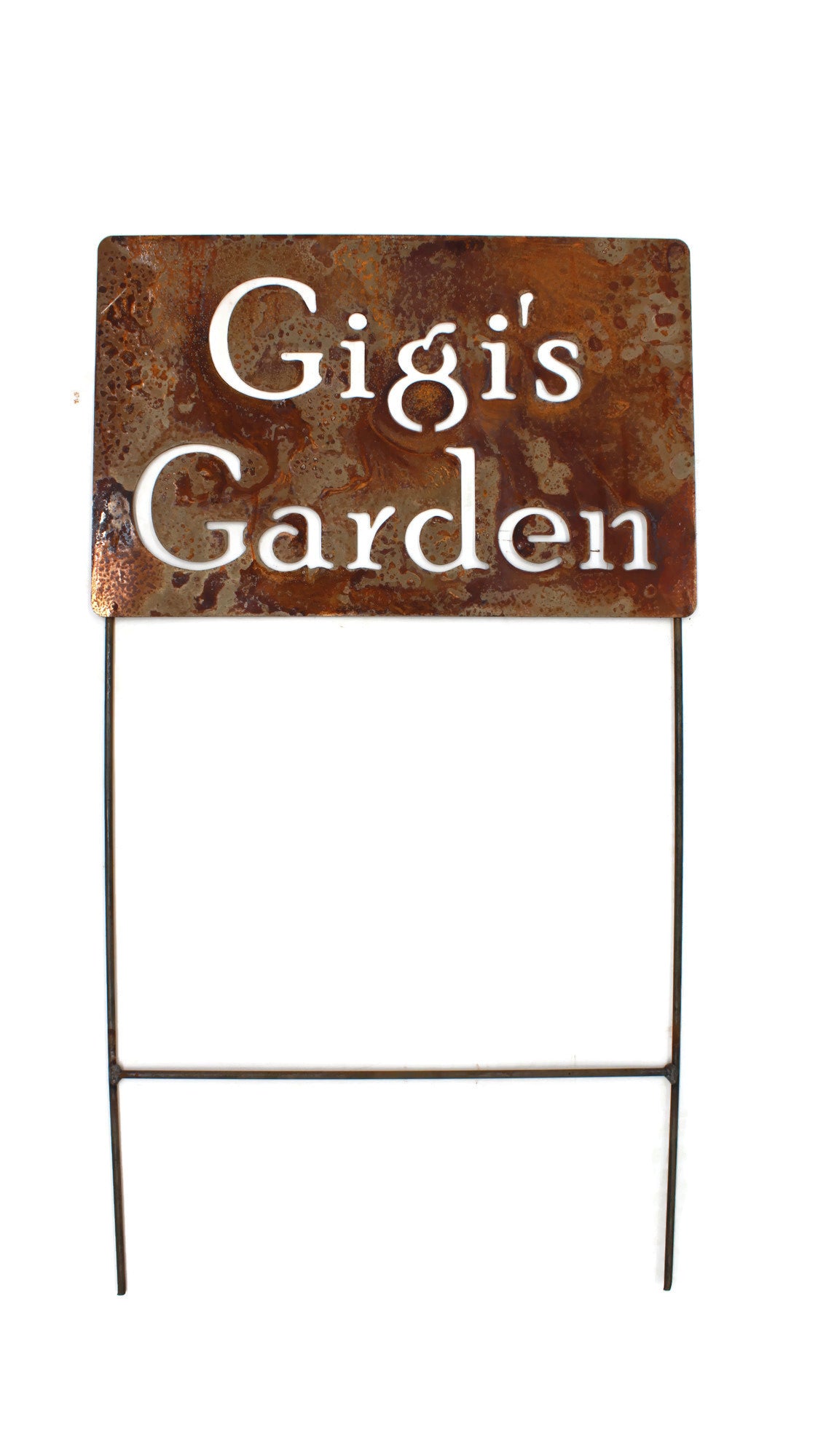 Gigi's Garden extra large rusty garden stake sign