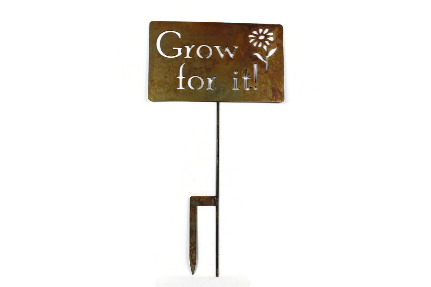 Grow for it! Metal Garden Flower Stake Sign 20 to 48 Inches Tall