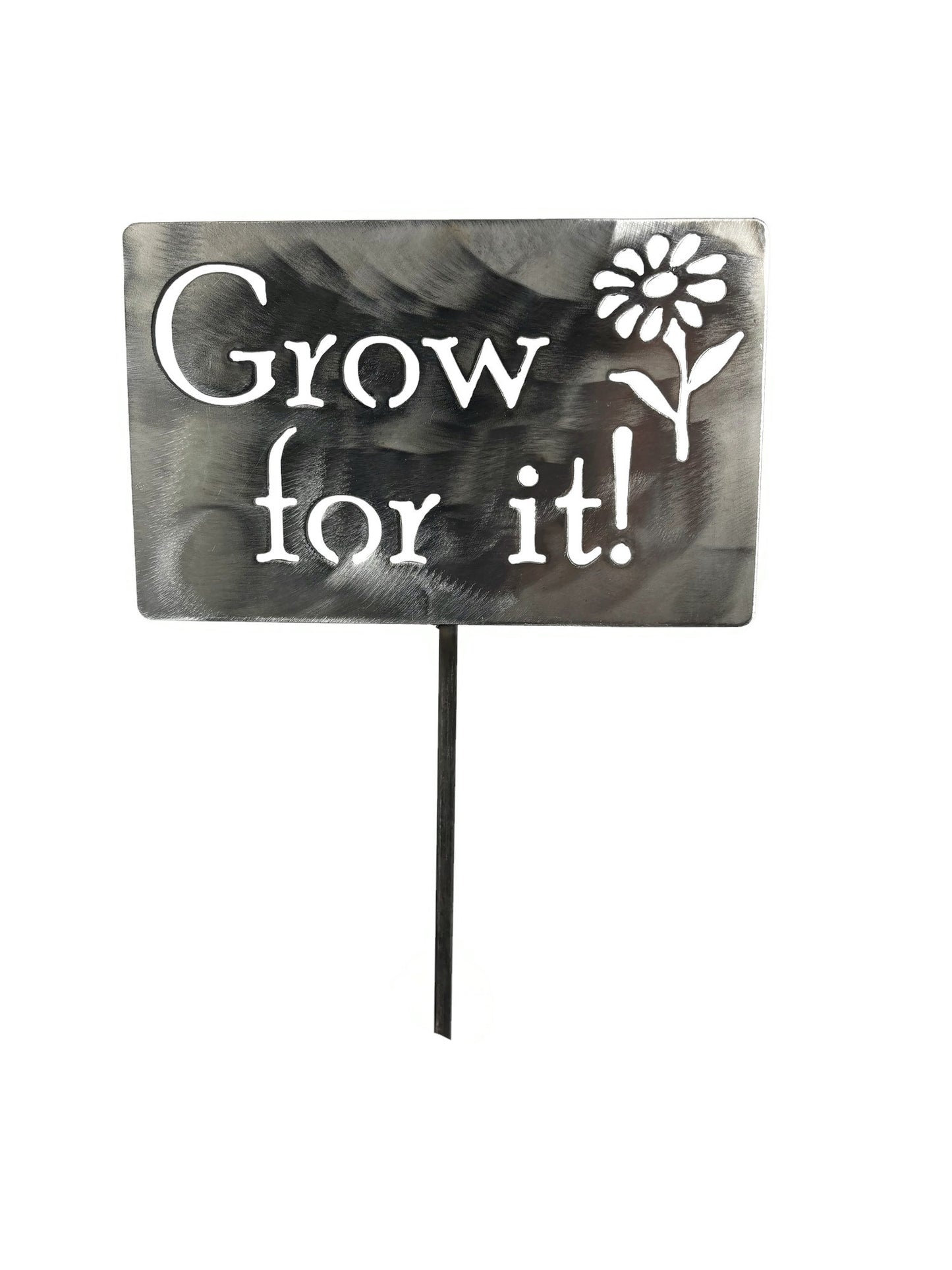 Grow for it! Metal Garden Flower Stake Sign 20 to 48 Inches Tall
