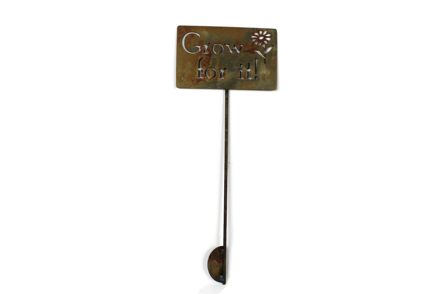 Grow for it! Metal Garden Flower Stake Sign 20 to 48 Inches Tall