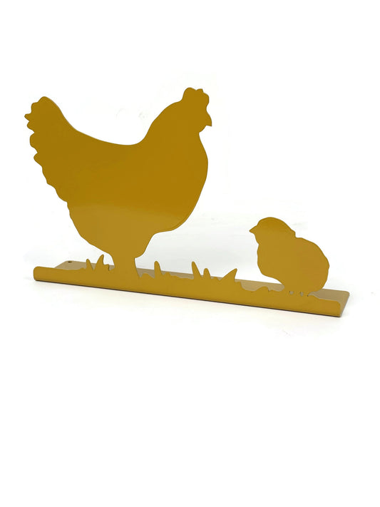 Hen and Chick Metal Tabletop Stand 7 Inches Tall