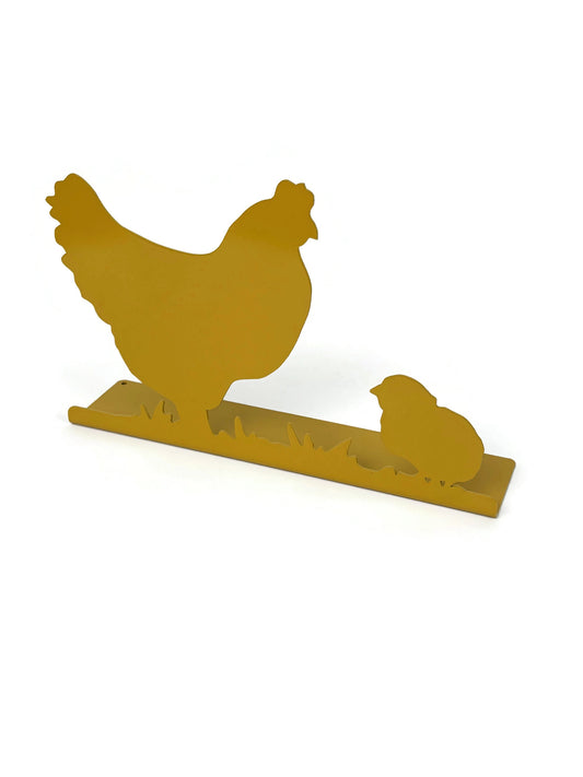 Hen and Chick Metal Tabletop Stand 7 Inches Tall