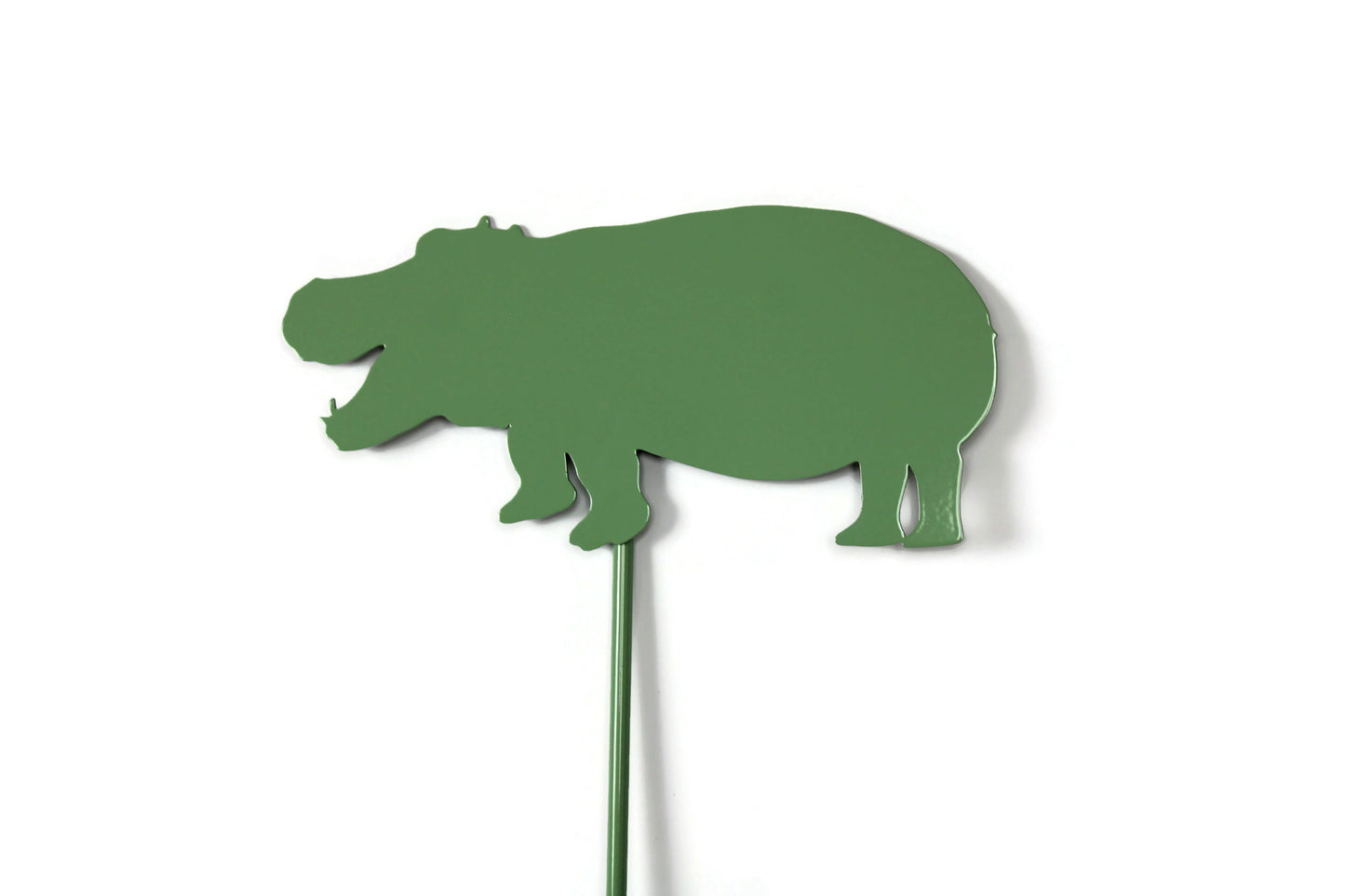 Hippo Hippopotamus Metal Garden Stake 21 Inches Tall