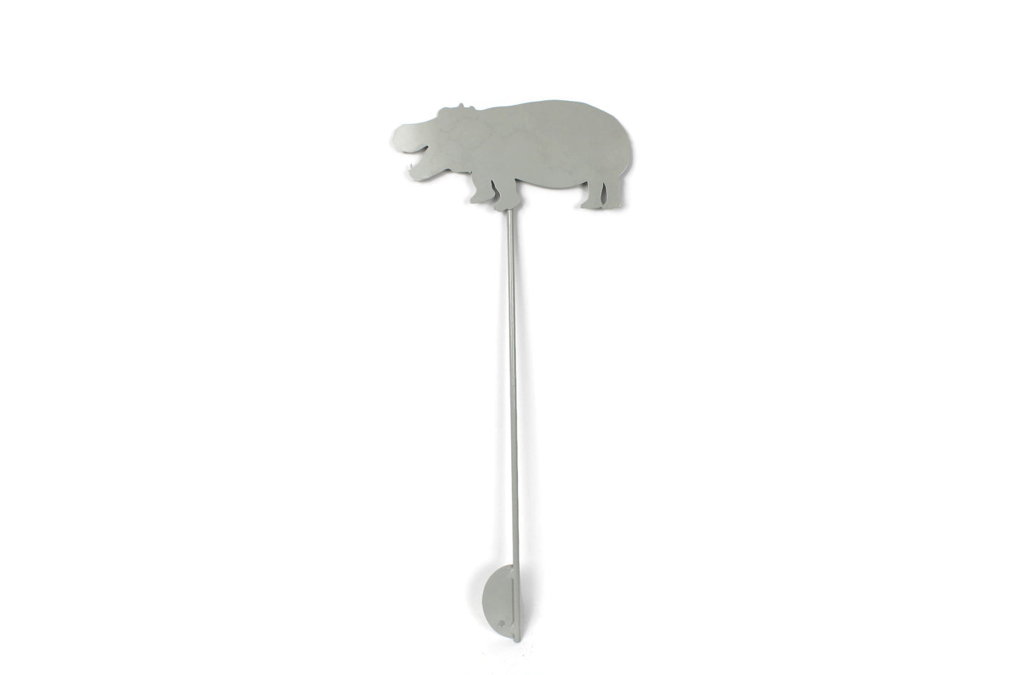 Hippo Hippopotamus Metal Garden Stake 21 Inches Tall