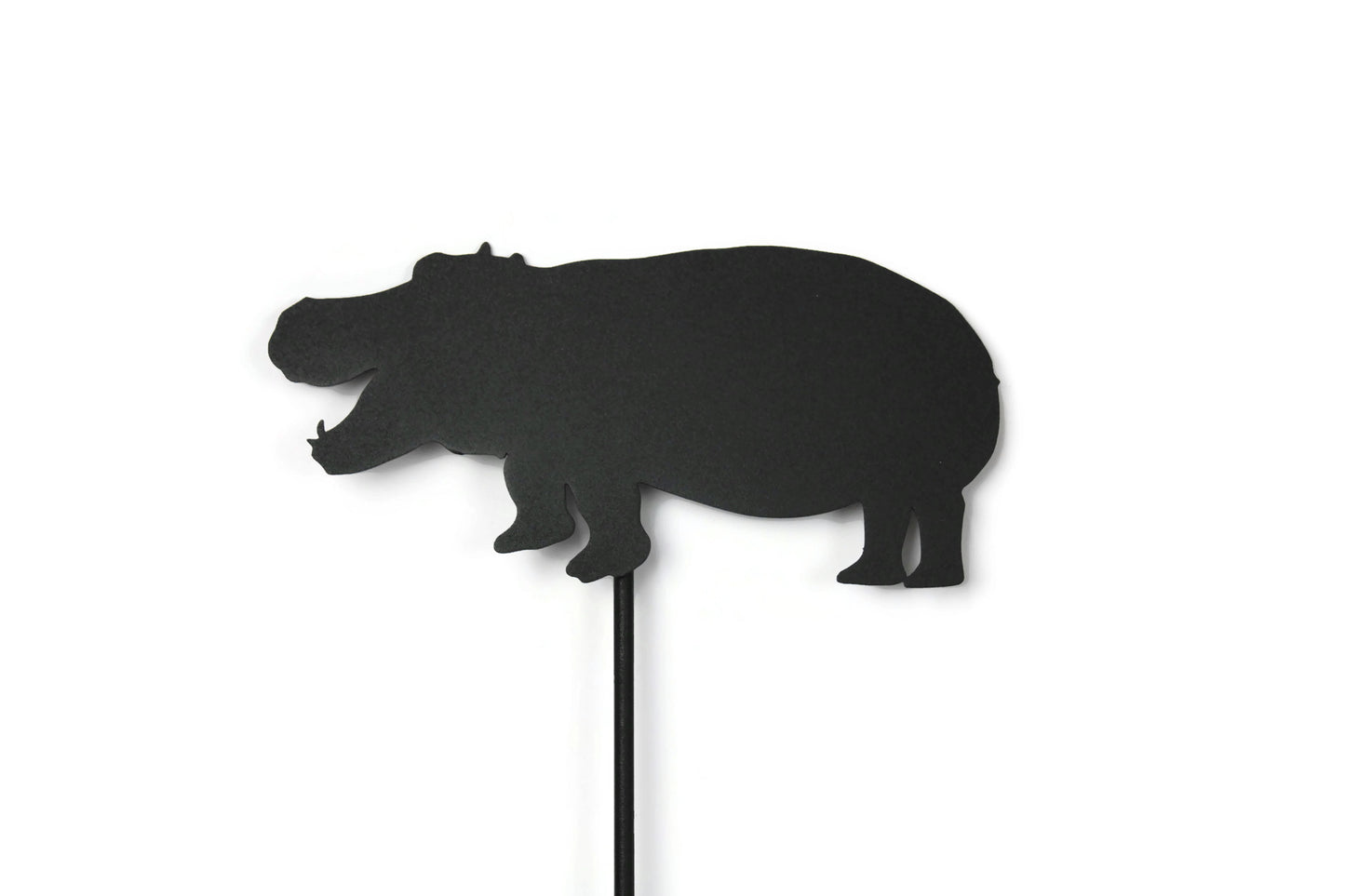 Hippo Hippopotamus Metal Garden Stake 21 Inches Tall