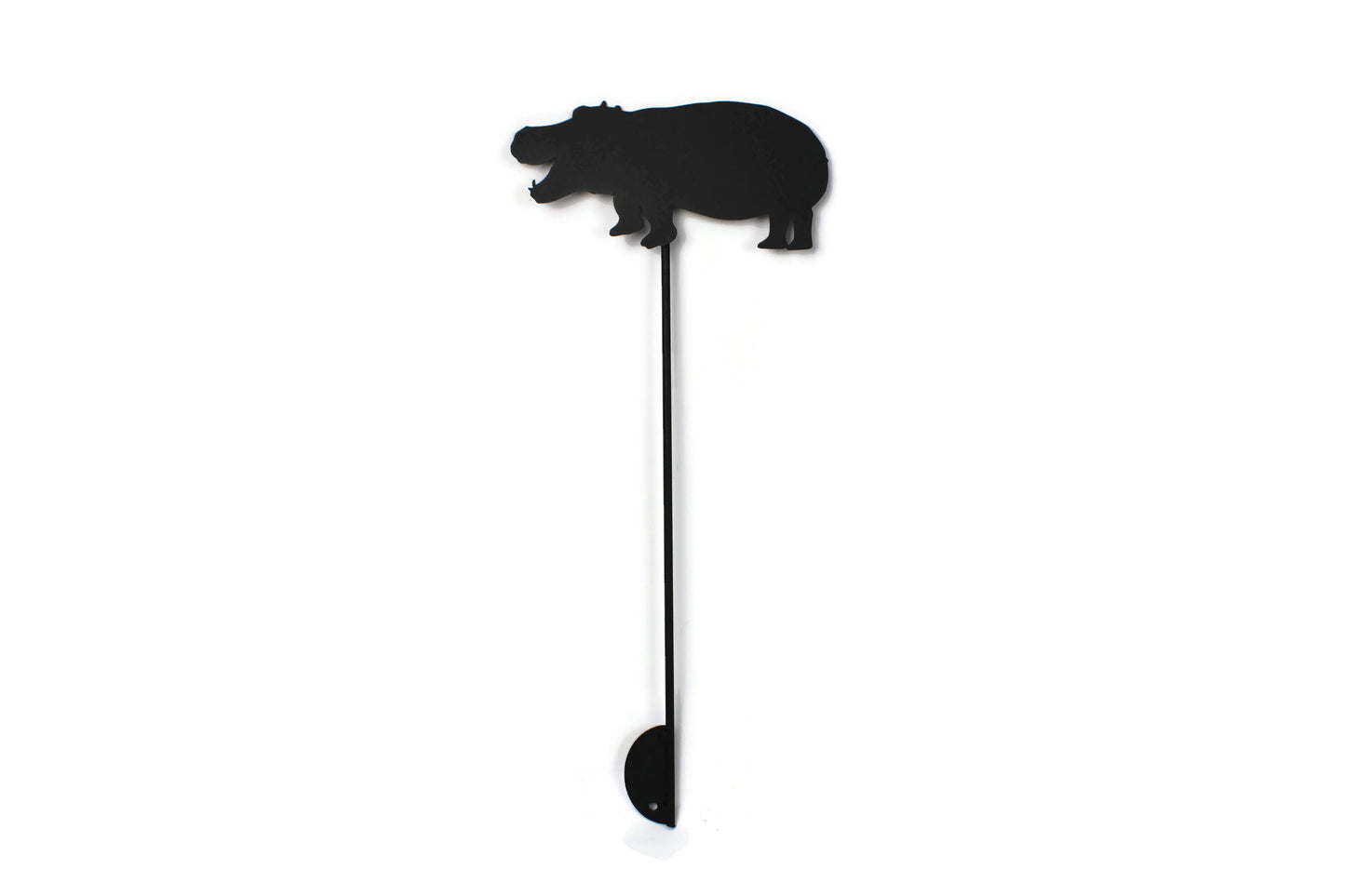Hippo Hippopotamus Metal Garden Stake 21 Inches Tall