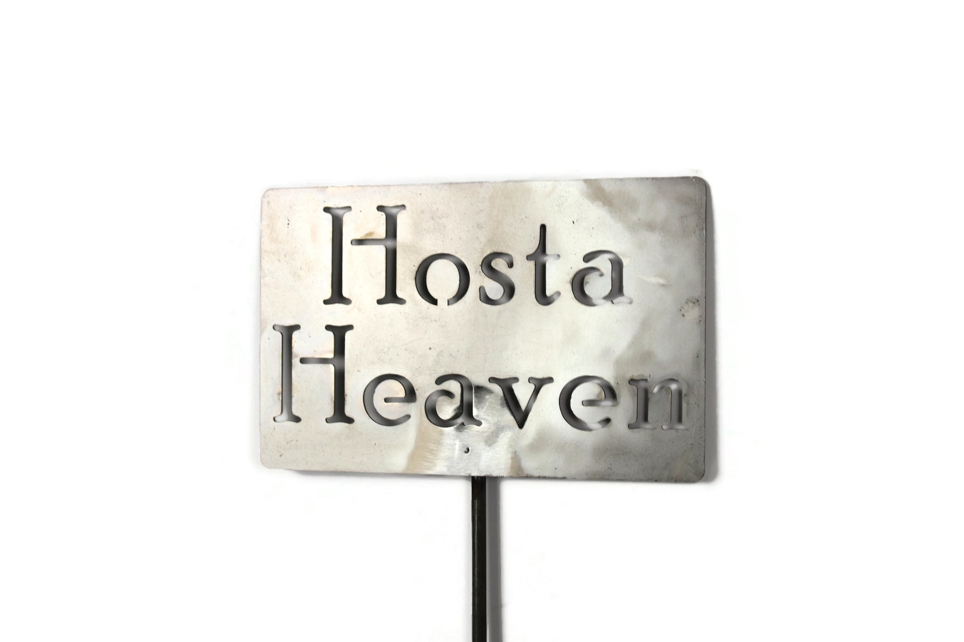 Hosta Heaven raw steel garden stake sign