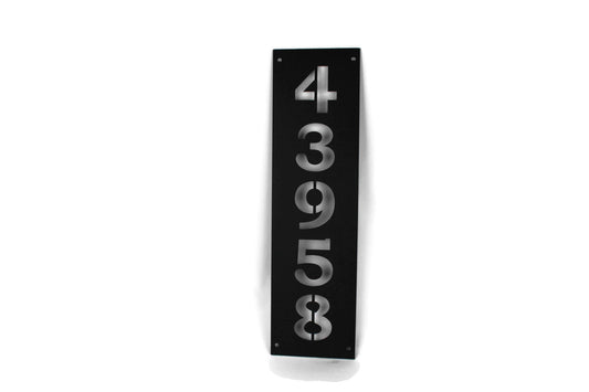 Traditional style vertical house number in black powder coat