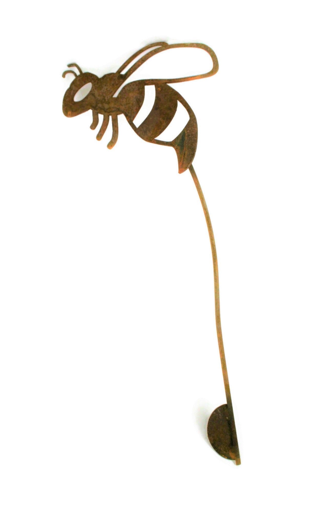 Rusty metal honey bee stake