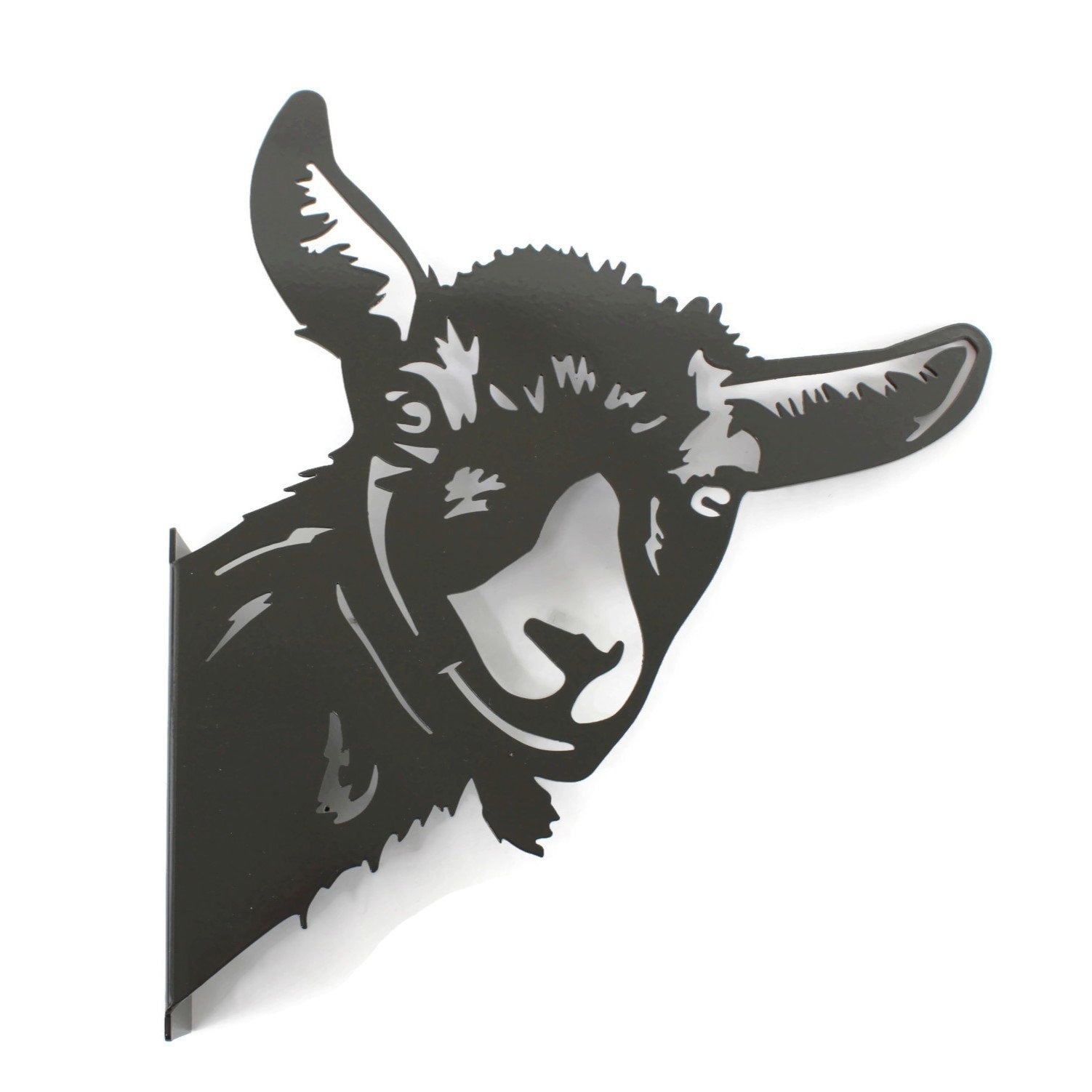 Bronze charcoal powder coat metal goat peek a boo sign