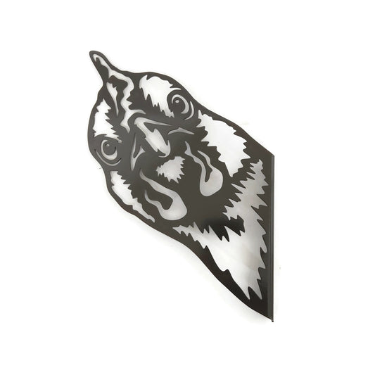 Bronze charcoal powder coat metal chicken peek a boo sign
