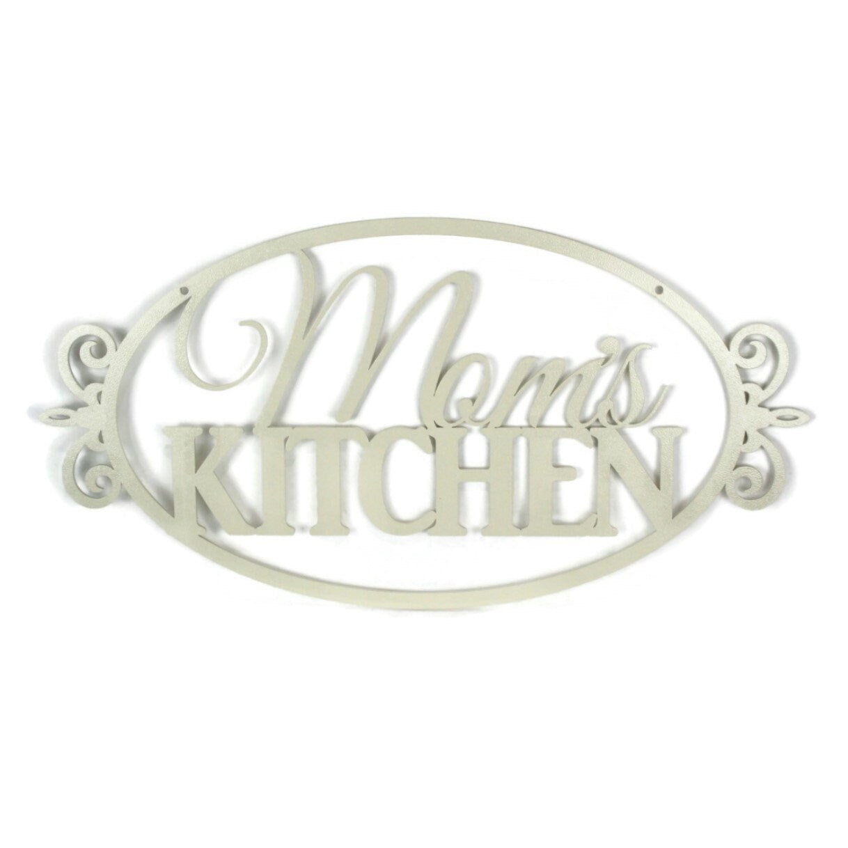 Cream powder coat Mom's Kitchen metal wall sign