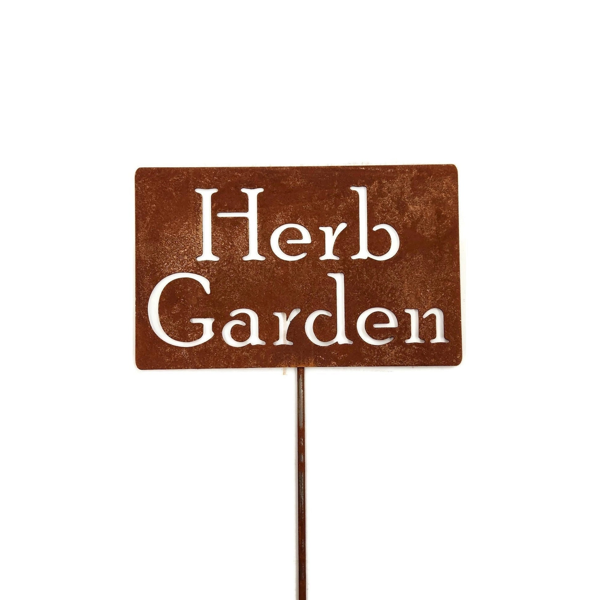Herb Garden rusty garden stake sign